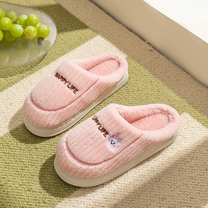 In Stock Cotton Slippers Women's Household Autumn Winter Indoor Warm Slippers Couple Slippers Men's Winter Home Shoes Manufacturer