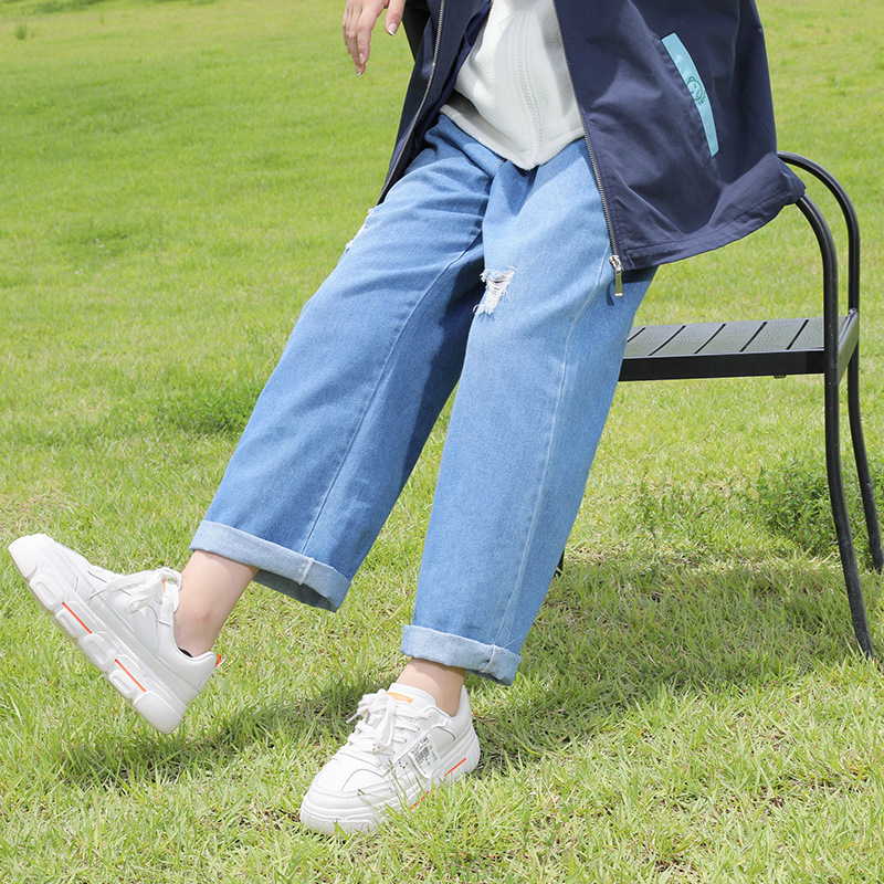 初中学生牛仔裤少女大童年秋季新款大码学院风高中生裤子2109171