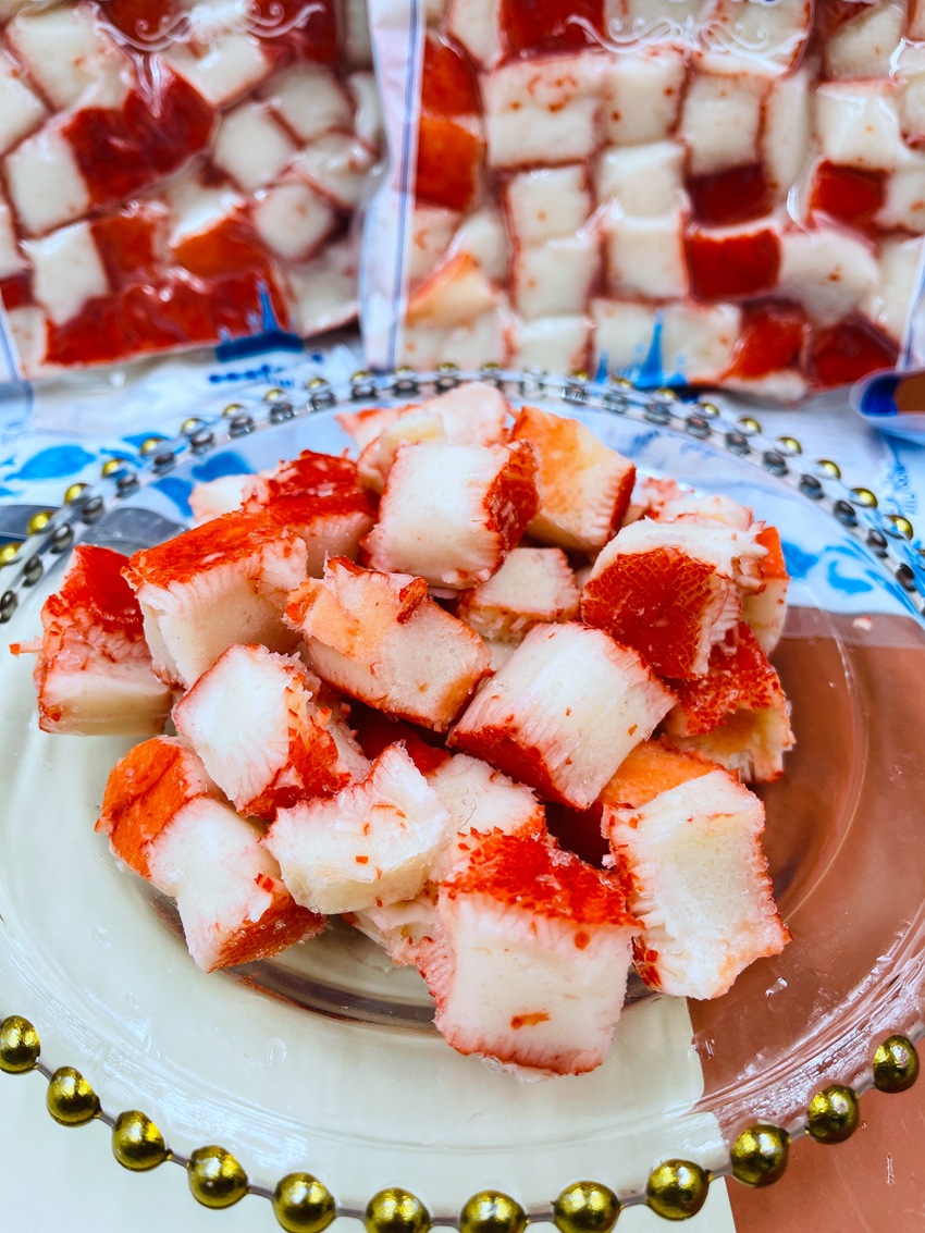 俄罗斯风味蟹肉花一斤蟹肉块鱼肉合成 即食涮火锅烧烤 代发批发