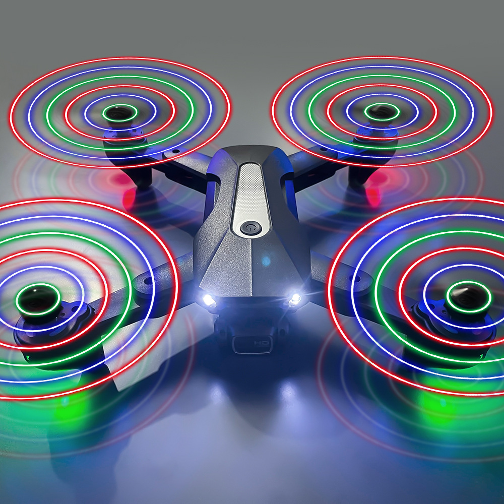 ky608折叠无人机led灯光扇叶双摄航拍遥控飞机光流定位四轴飞行器