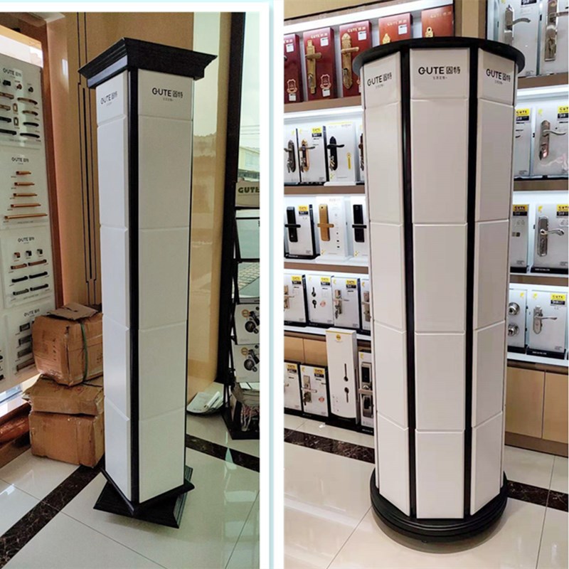 拉手锁具旋转展示架五金样品拆装移动开关门木质展示墙小展柜