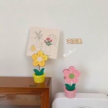 家居饰品摆件小花便签照片拍立得夹子学生宿舍桌面装饰花盆留言夹