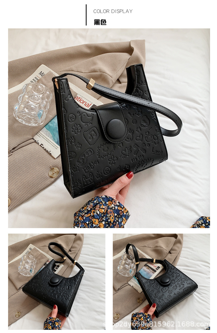 春夏复古包包2021新款时尚压花女包洋气气质感休闲时尚单肩斜挎包