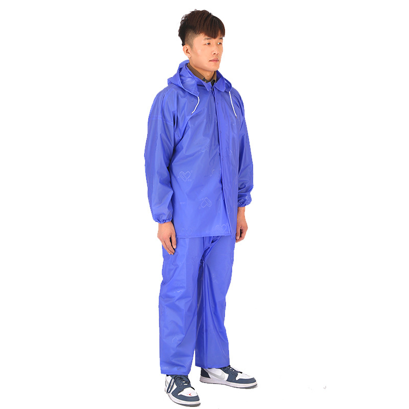 Thick PVC Beef Tendon Raincoat Suit Split Raincoat Rain Pants Non-Disposable Tea Picking Construction Site Labor-Protection Raincoat