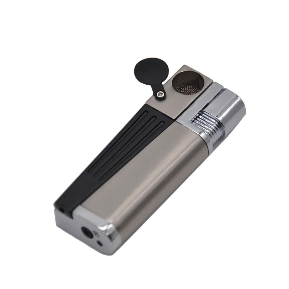 Cross-Border Hot Selling Pipe Lighter Oblique Fire Lighter with Pipe Dual-Purpose Smoking Set Lighter Factory Wholesale