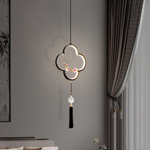新中式小吊灯全铜中国风装饰卧室床头LED餐厅吧台玄关书房吊线灯