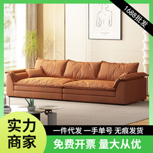 轻奢三人位家用沙发直排小户型意式极简科技布艺沙发客厅现代简约