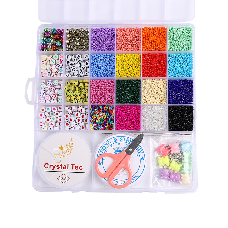 Cross-Border Chain Beads Toy Necklace Bracelet Beads Children Beaded Girl Handmade Diy Production 26 Grid Set Box