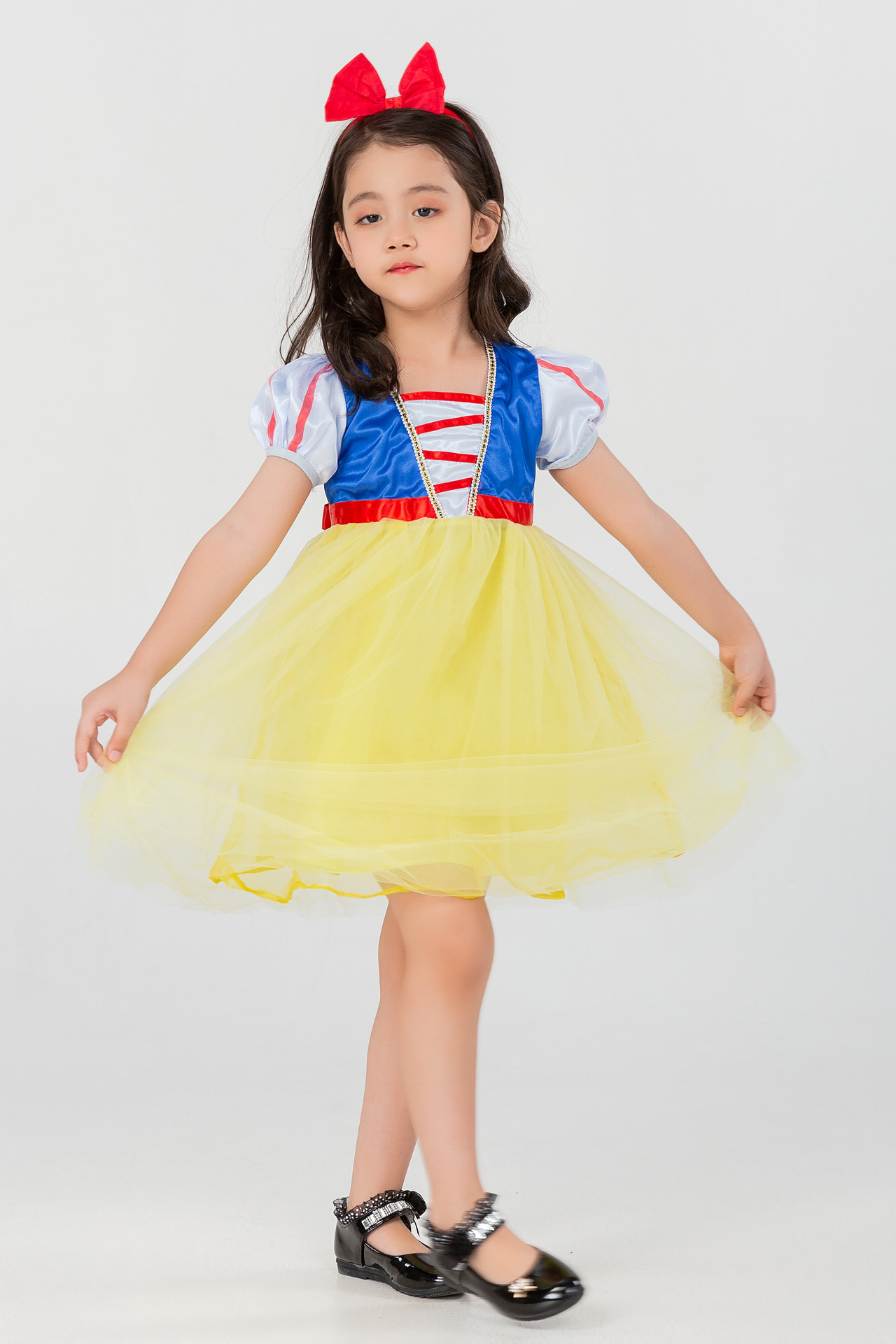 ws女童白雪公主裙万圣节服装 儿童白雪公主舞台服演出服装
