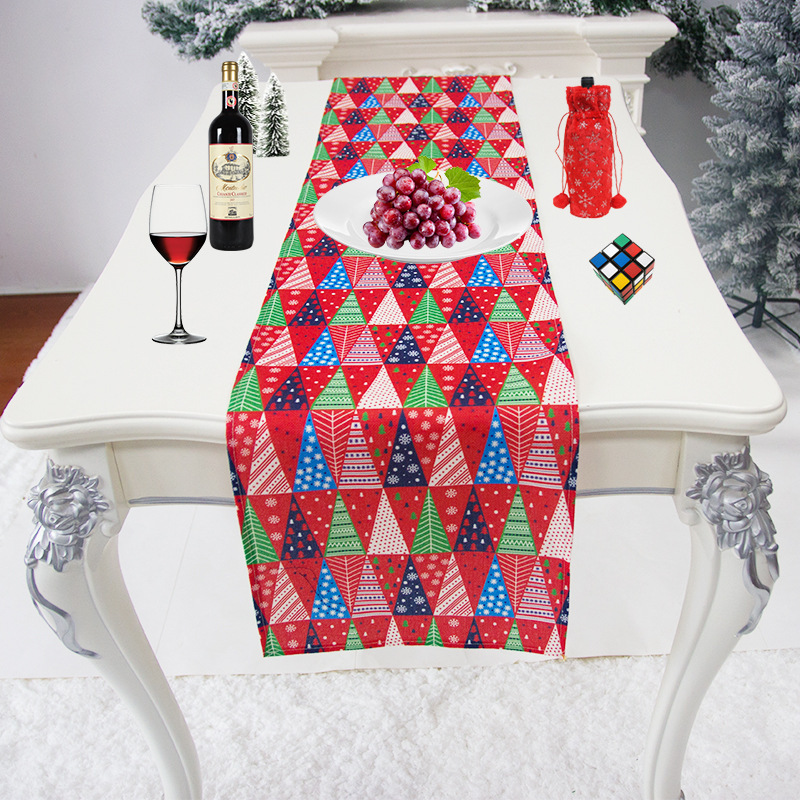 Christmas Table Runner Amazon Decorative Cloth Tablecloth Household Holiday Gift Long Tablecloth Placemat Dustproof Tablecloth