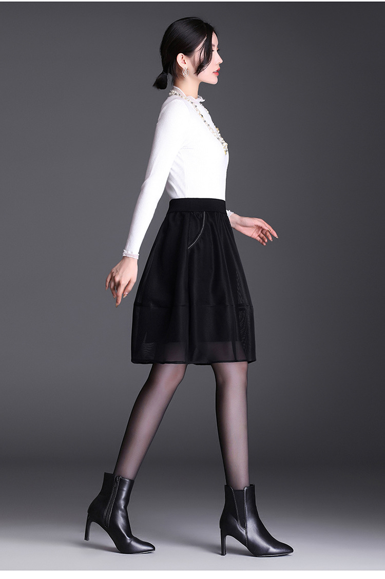 灯笼半身裙a字裙女秋季2021新款高腰显瘦小黑裙短裙蓬蓬裙a型裙子