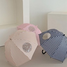 ins韩国风复古格子儿童雨伞宝宝可爱街拍小清新雨伞
