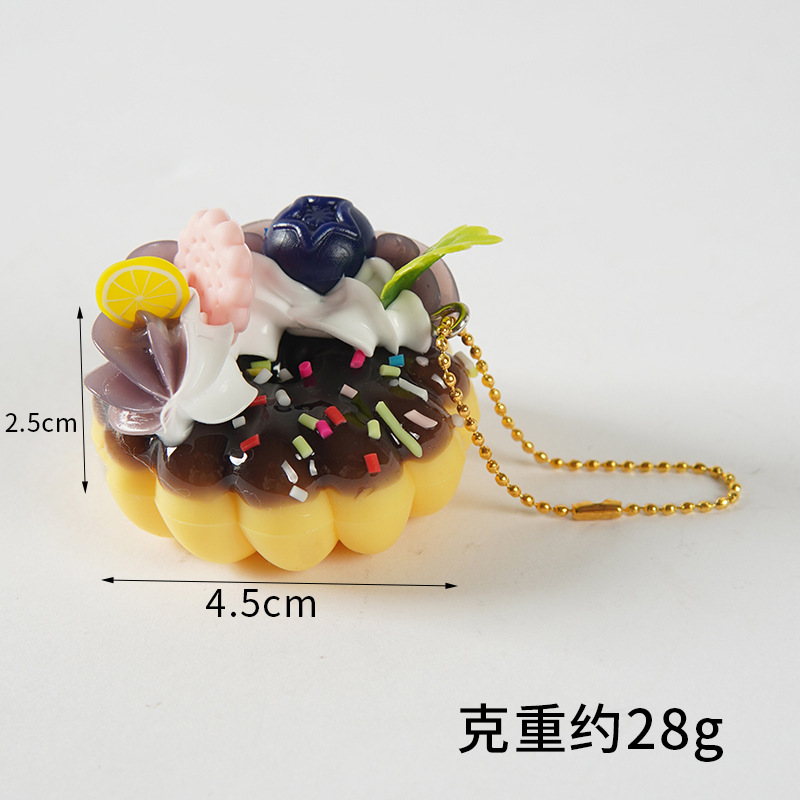 Emulational Fruit Donut Pendant Girl Heart Simulation Strawberry Cake Donut Large Size Candy Toy Schoolbag Pendant