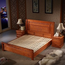 明清古典雕花红木床中式仿古印尼花梨木床1.8米双人床1.5米单人床