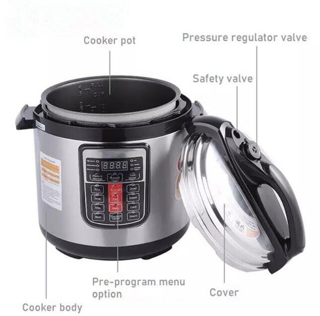 Export Cross-Border Electric Pressure Cooker 6l L Large Capacity Electric Pressure Cooker Multifunctional Automatic Electric Caldron