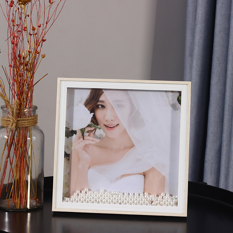 相框摆台桌摆制作10寸床头柜摆件简约婚纱照窄边相框个性创意
