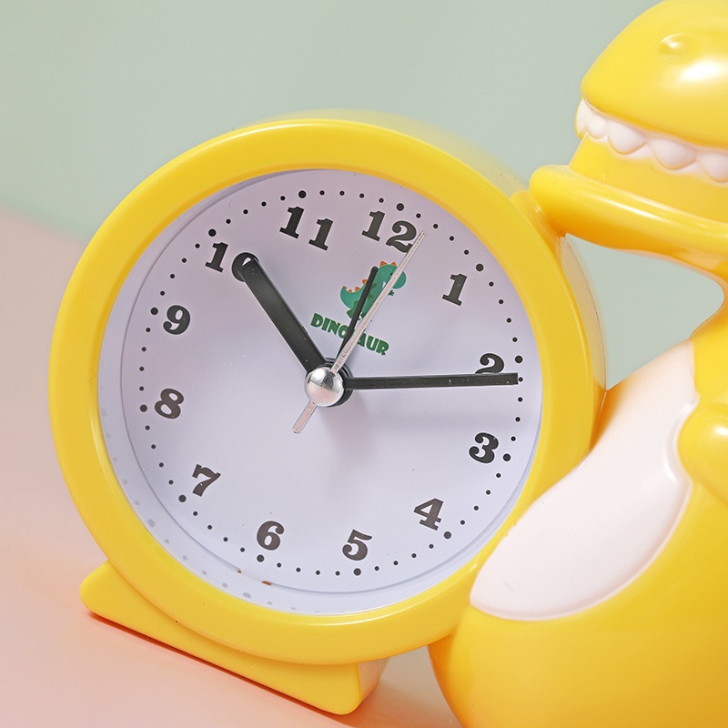 纯色小恐龙闹钟学生床头定时闹铃闹表儿童学习时钟节日生日小礼品