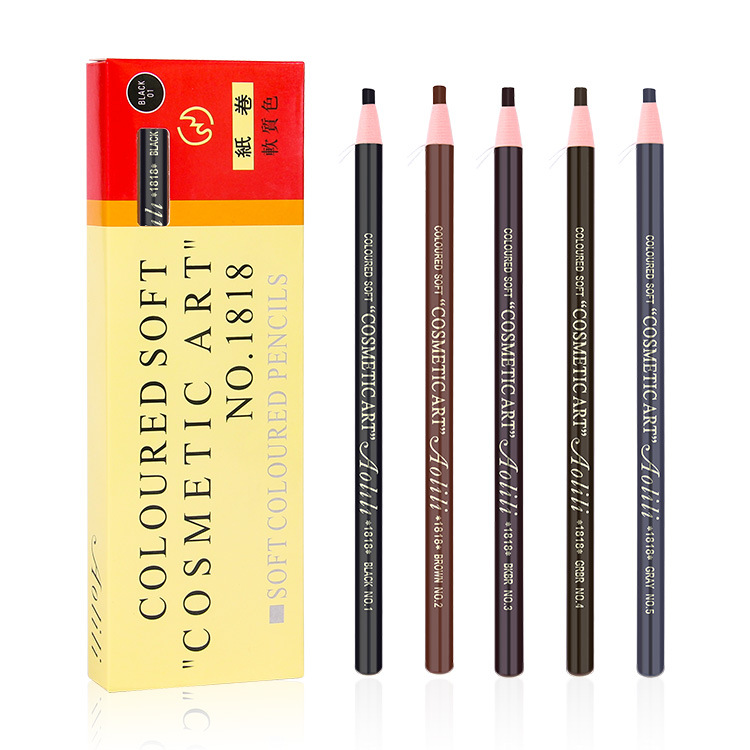 Olie 1818 Line Drawing Eyebrow Pencil Waterproof Not Smudge Genuine Goods Wooden Hard Core Wholesale Eyebrow Powder for Makeup Artists