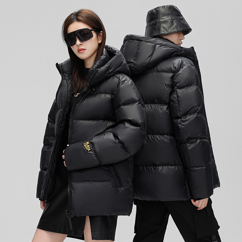 White Duck down Black Gold down Jacket Men's Winter New Trendy Windproof Warm Thickened Couple's Baggy Coat Winter Clothes