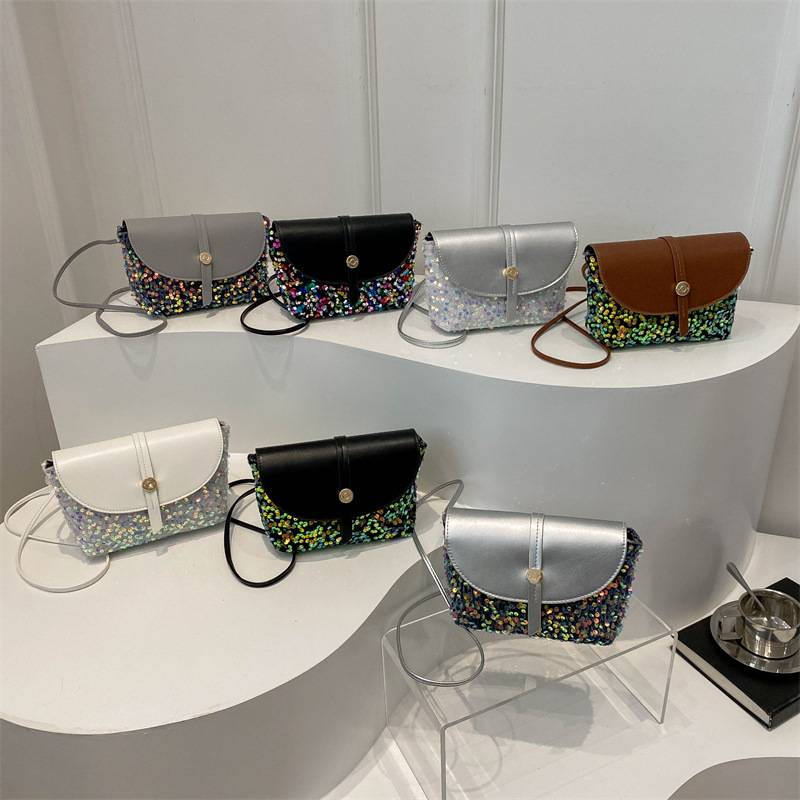 今年流行高级亮片小包包女包潮流新款春夏百搭小众单肩斜挎小方包
