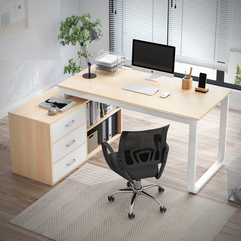 电脑台式桌加锁家庭办公桌家用单人经济型中学生书桌卧室书房大人