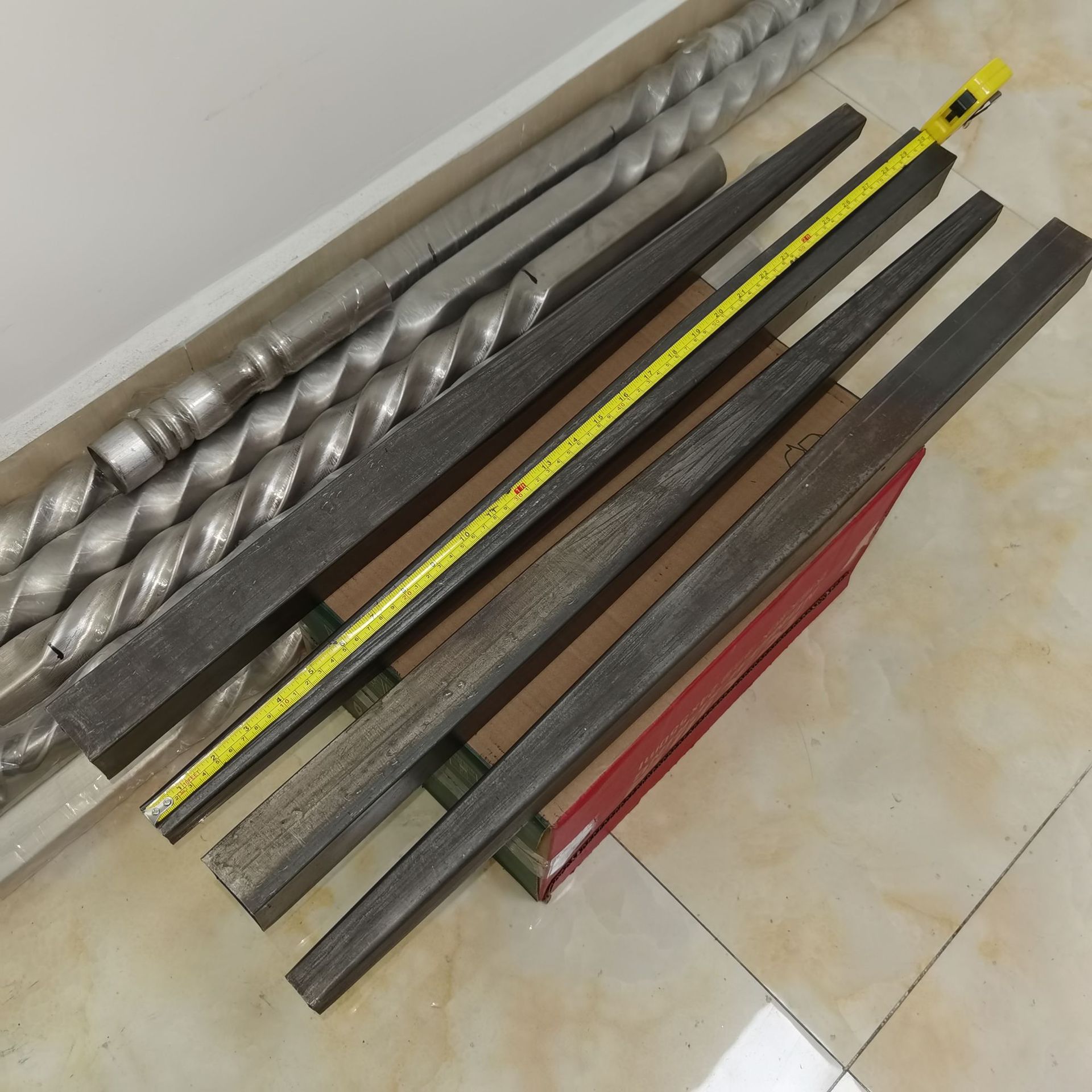 5厚45方缩管缩口25方锥长直位总长 桌台腿脚家具配件定制