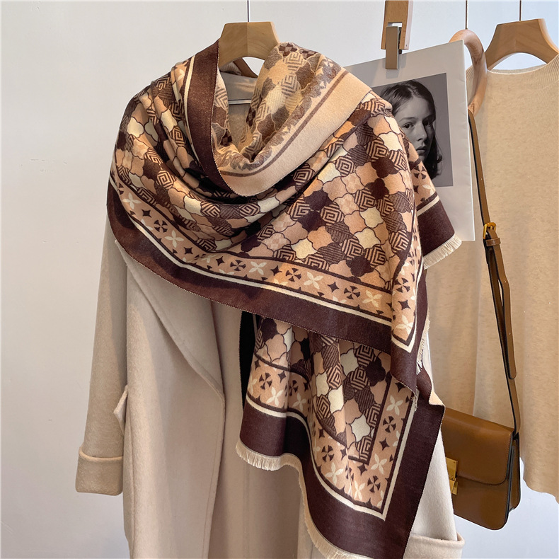 Women's Scarf Korean Style Versatile New Cashmere-like Autumn and Winter Air-Conditioned Room Shawl Warm Student Multi-Functional Scarf Fashion