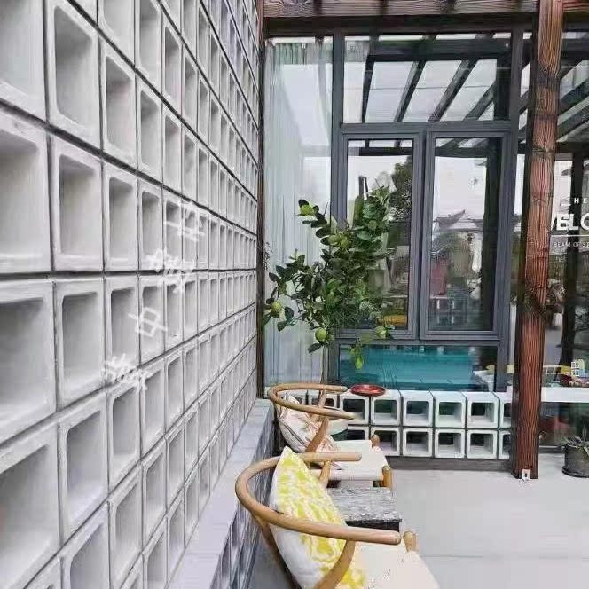 网红水泥空心砖头立体砌墙装饰隔断方形镂空单多孔砖