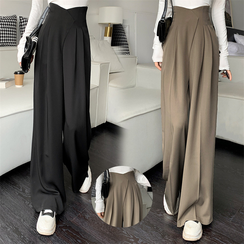 High Waist Suit Women's Wide-Leg Pants Spring and Autumn New Elegant High-Grade Drape Casual Western Style Popular Mop Pants Women's Fashion Women Clothes