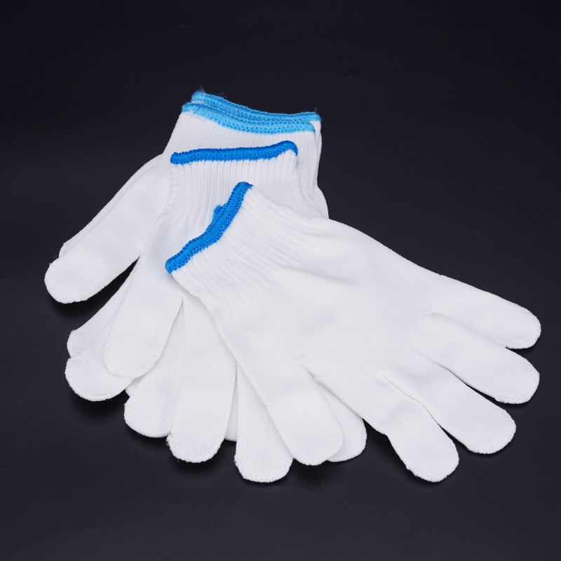 Factory Wholesale Thick 600G High Elastic Non-Slip Wear-Resistant Protective Labor Protection Work White Cotton Yarn Nylon Thread Gloves