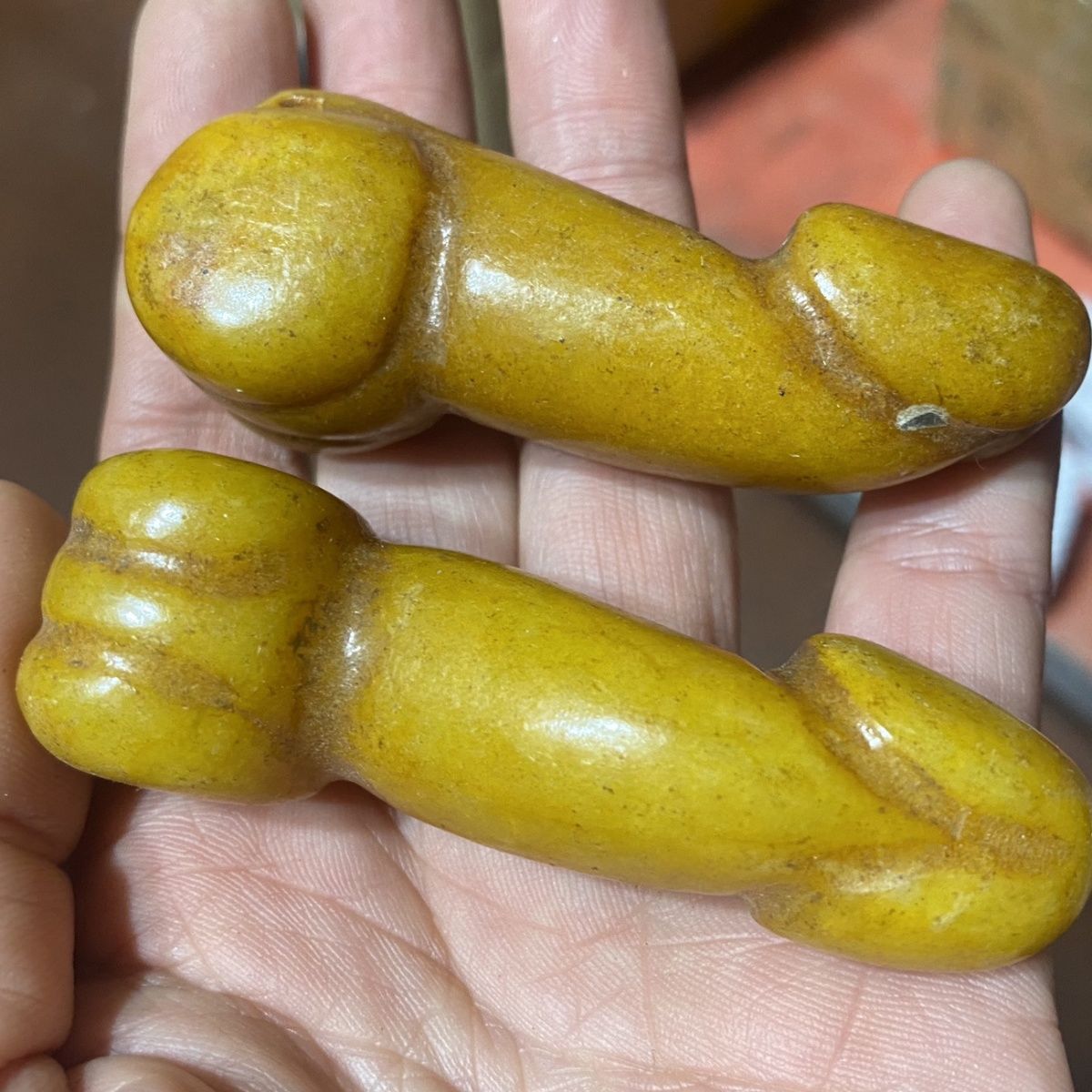 古玩玉器老玛瑙龙根手把件男士文玩天然岫玉人丁兴旺挂件耀武扬威