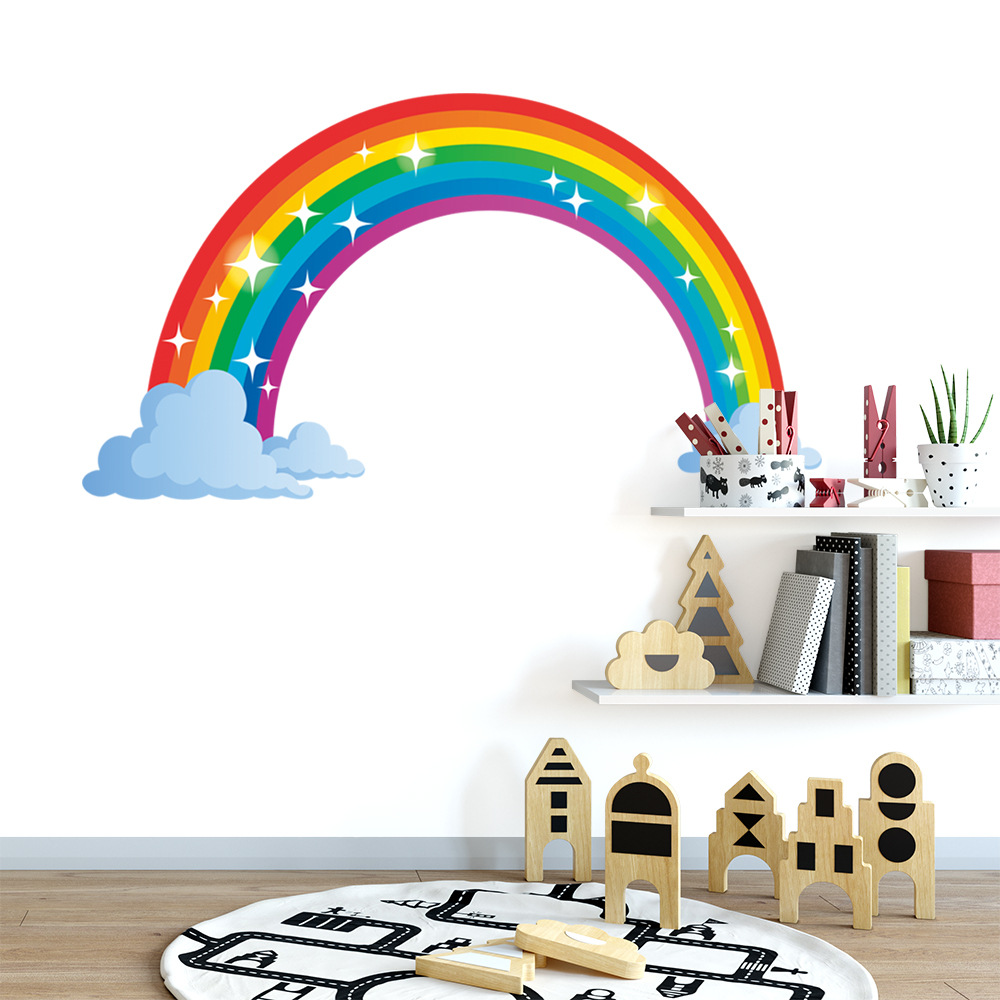 尚易儿童房墙贴卡通彩虹幼儿园diy装饰自粘可移除贴纸sp64166
