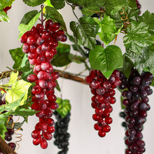 仿真葡萄串仿真水果塑料提子假水果模型道具绿色植物室内装饰挂件