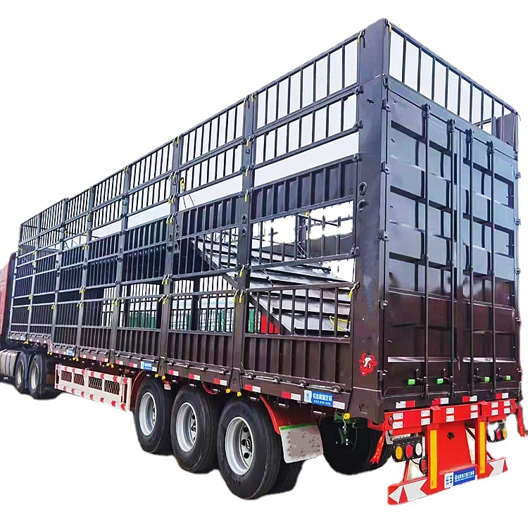 家禽 猪牛羊畜禽苍栏半挂车 轻型苍栏 动物运输苍栅半挂车