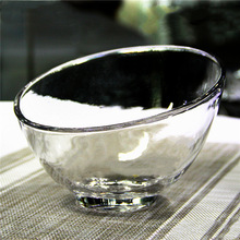 HX玻璃果盘水晶水果盘玻璃碗盘子糖果盘斜口沙拉碗透明玻璃盘糖果