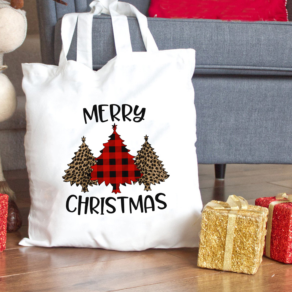 merry christmas canvas tote bag 个性学生上课圣诞节聚会帆布包