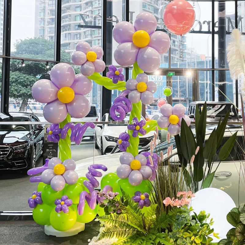 ins风气球花朵立柱装饰品商店开业4s店幼儿园门口路引场景布置