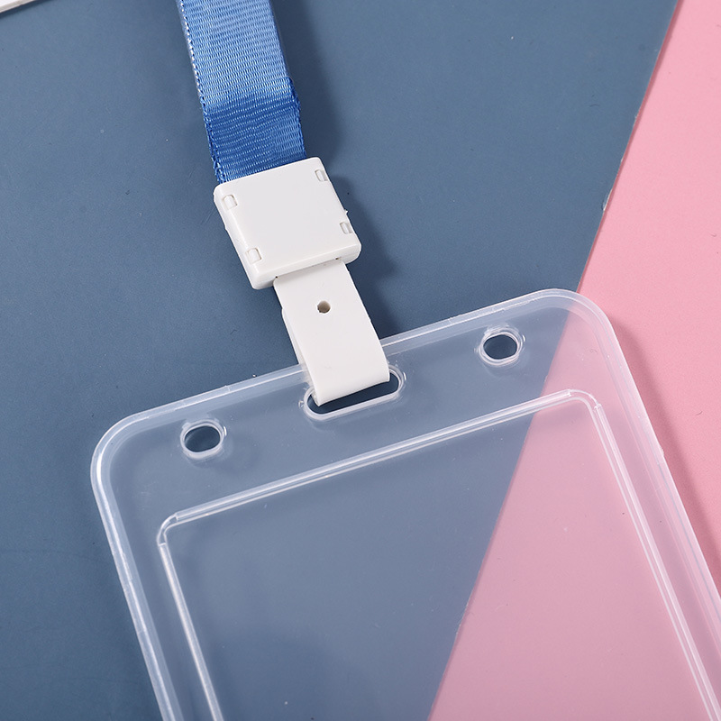 新款简约工作牌双面证件卡套 彩色挂绳工牌员工吊牌挂脖吊绳-阿里巴巴