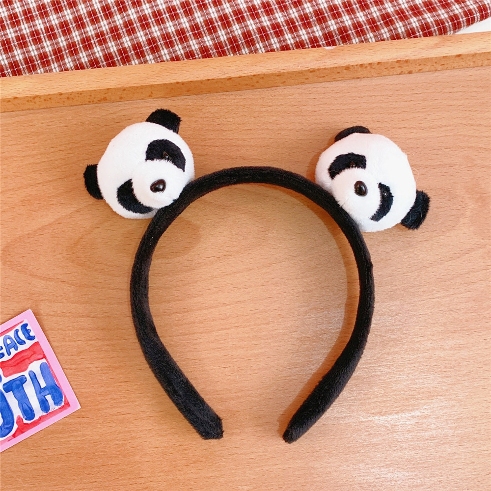 日韩卡通饰品可爱小熊猫发圈发箍ins熊猫胸针趴趴公仔包包配饰女