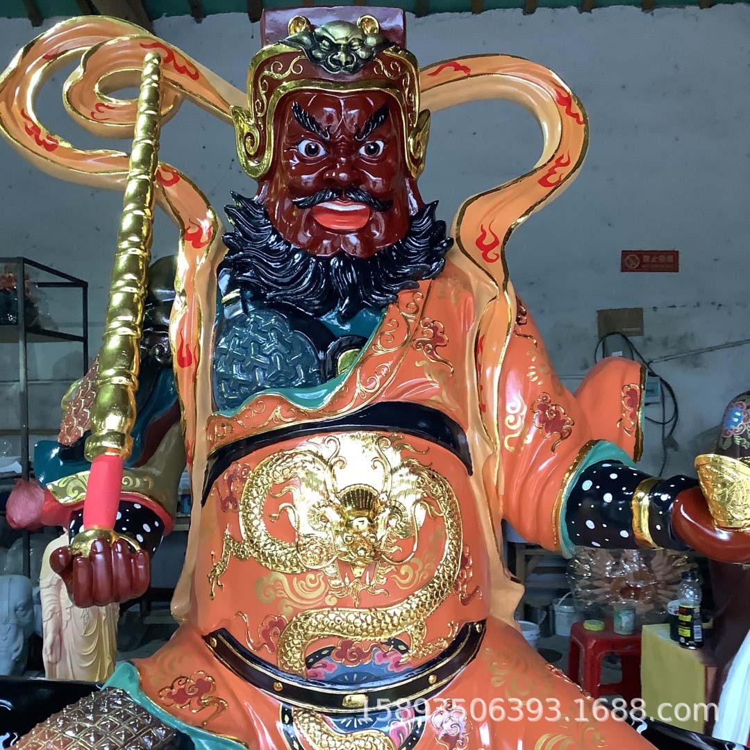 道教祖师爷神像 2米黑虎灵官神像 五路财神雕塑