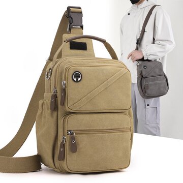 男包夏季新款欧美时尚休闲帆布包时尚潮流单肩斜挎包胸前包批发