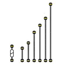 跨境铝合金gopro配件潜水补光灯臂双球头1/4拓展延长杆蝴蝶夹臂