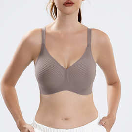 跨境欧美亚马逊女士内衣超薄款大胸显小软支撑无痕大码文胸定制