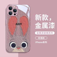 疯狂动物城苹果15手机壳14pro油画iphone11情侣12mini朱迪xsmax