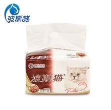 波斯猫抽纸纸巾1提8包400张3层抽取式餐巾纸 面巾纸三层金装系列