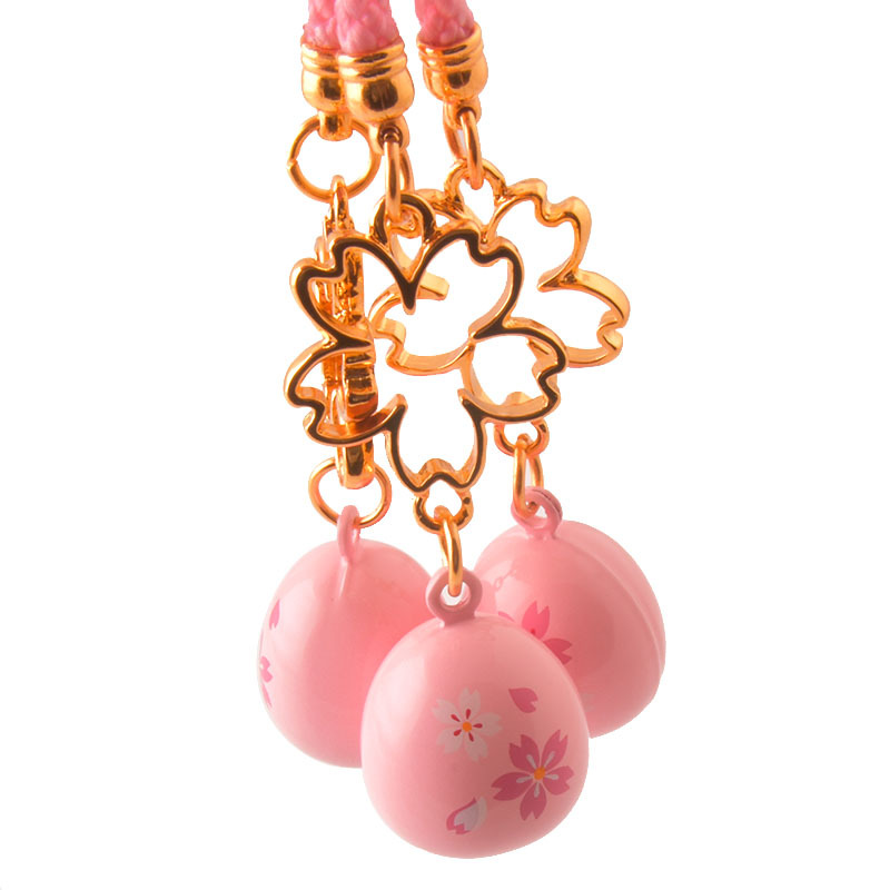 日本和风樱花水音铃铛手机挂饰全封闭水琴铃铛樱花吊坠钥匙扣挂件