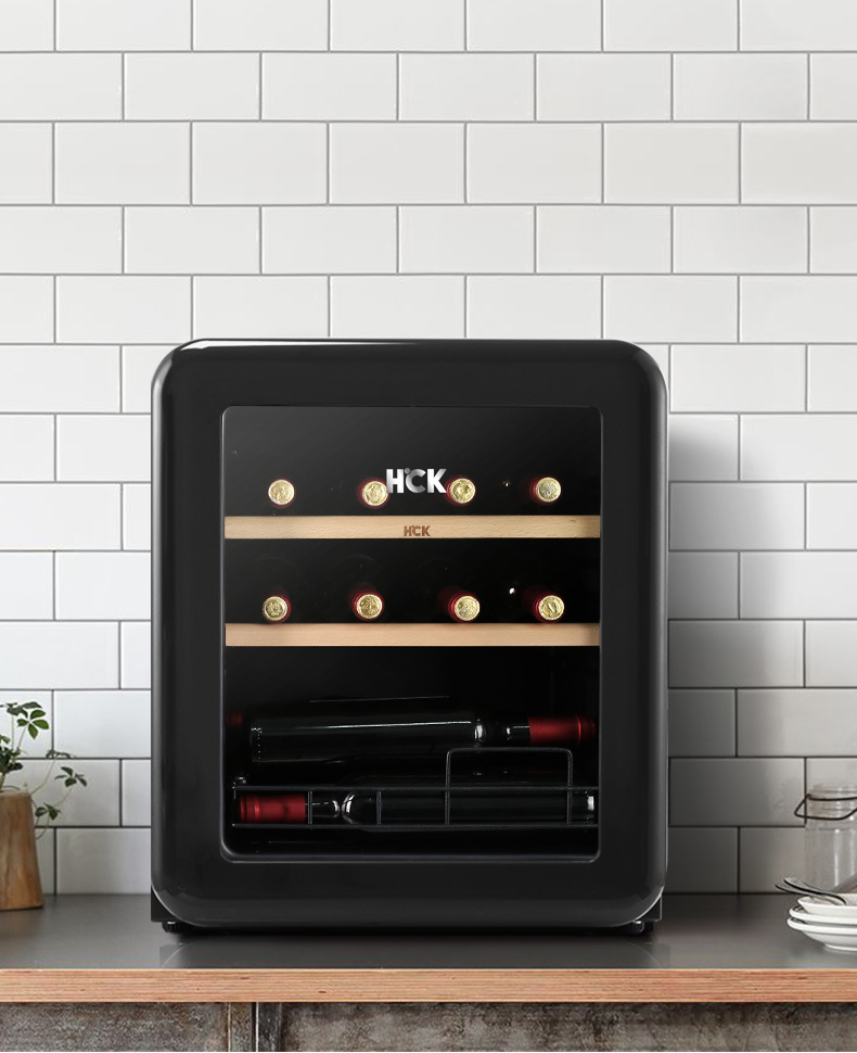 hck哈士奇 sc-46ctc圆弧红酒柜12瓶恒温恒湿家用小型迷你冰吧冰箱