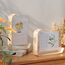 原木色亚克力创意相框摆台6寸实木桌面摆件干花植物标本相框批发