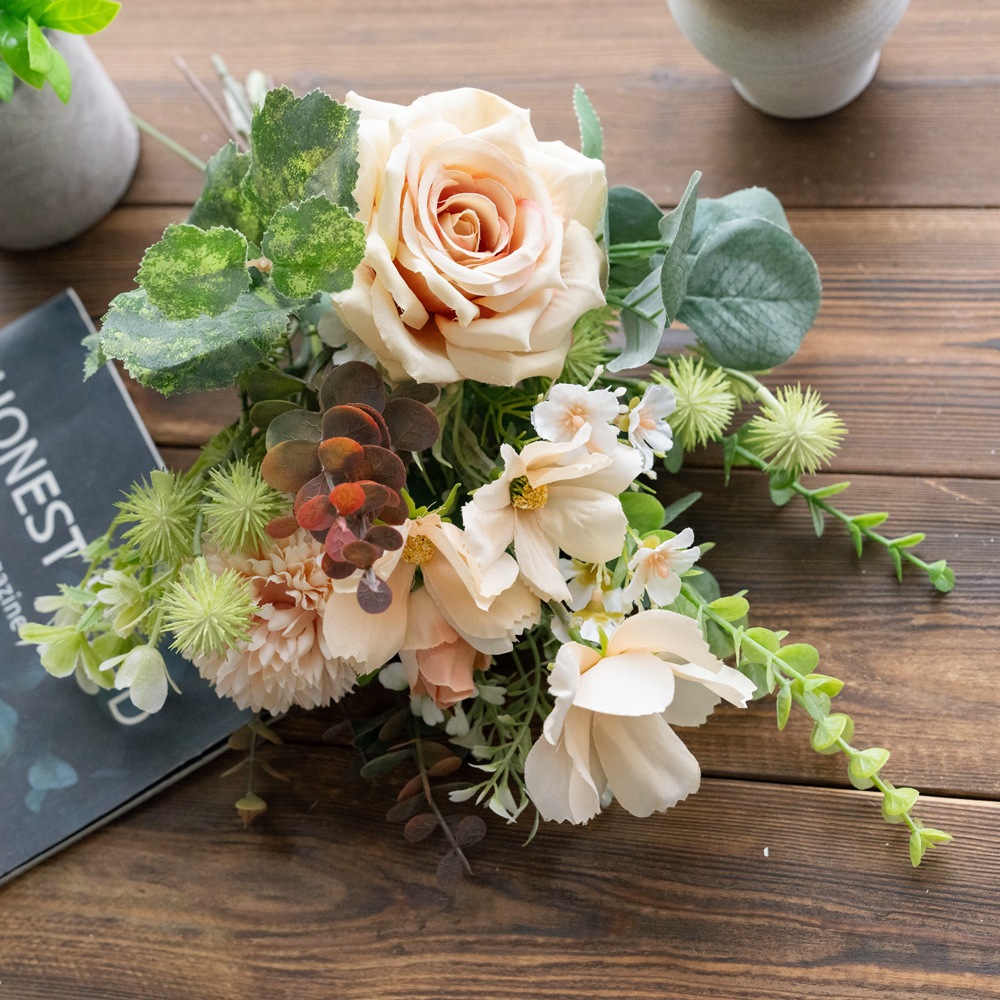 美怜手札仿真花家居装饰设计婚庆手捧花束墙饰墙挂跨境cf01386