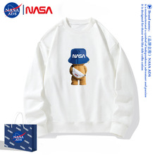 NASA联名秋冬季卫衣男女加绒加厚潮牌宽松百搭长袖T恤上衣服H